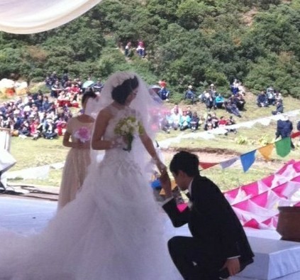 谢娜结婚穿的婚纱_张杰和谢娜结婚穿粉色婚纱了吗