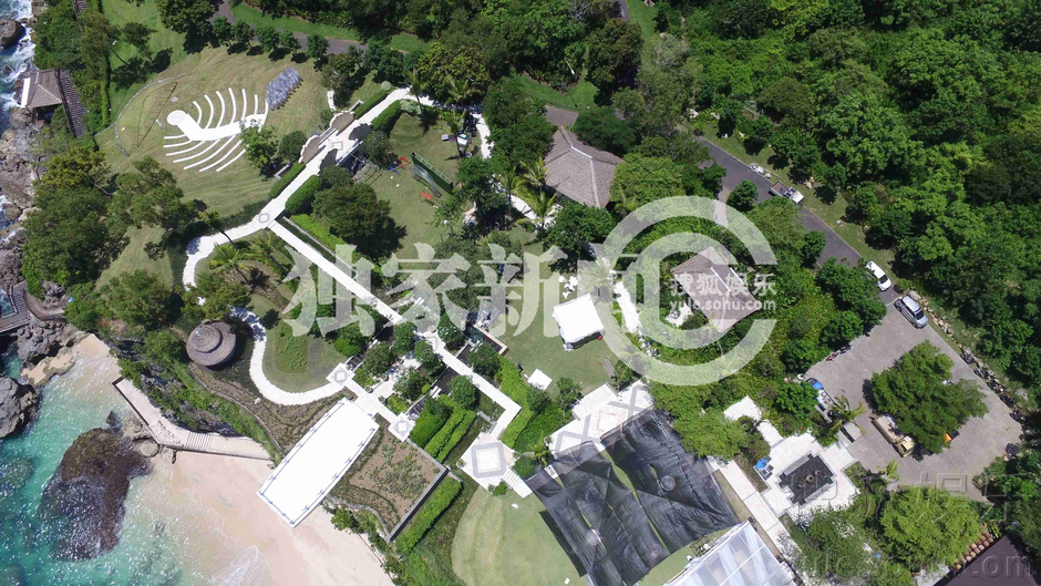 吴奇隆刘诗诗婚礼举办地航拍 海天一线浪漫到