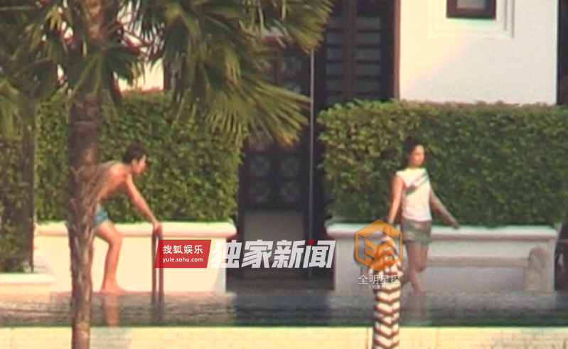 独家：白百何泰国幽会帅哥 贴面喂食泳池边嬉戏
