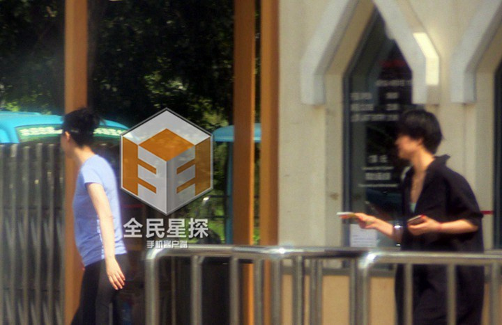 王菲同友人公园散步 身材纤细气色好