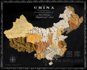 用食物拼起来的创意世界美食地图