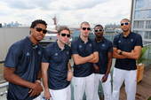 北京时间2012年7月28日，法国男篮参加某体育品牌活动，图为现场情况。更多奥运视频>> 更多奥运图...
