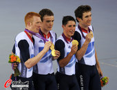 北京时间2012年8月3日，2012年伦敦奥运会第7日，场地自行车男子团体追逐赛赛况。更多奥运视频>...