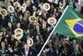 高清图：巴西代表团掀起绿色风暴 热情引人注目